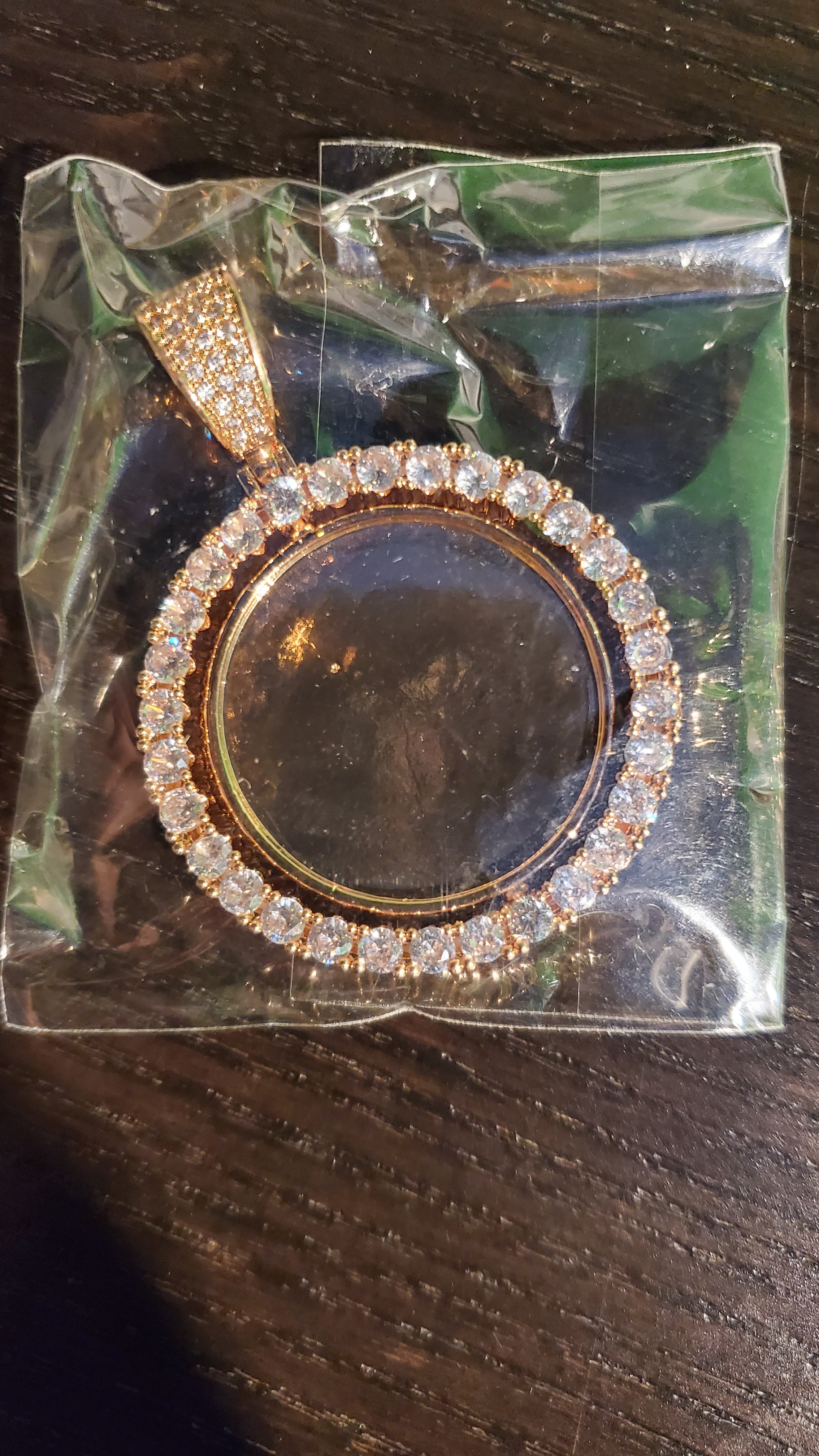 Circle and Heart shape rotating double-sided Medallions Pendant Necklace