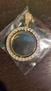 Circle and Heart shape rotating double-sided Medallions Pendant Necklace